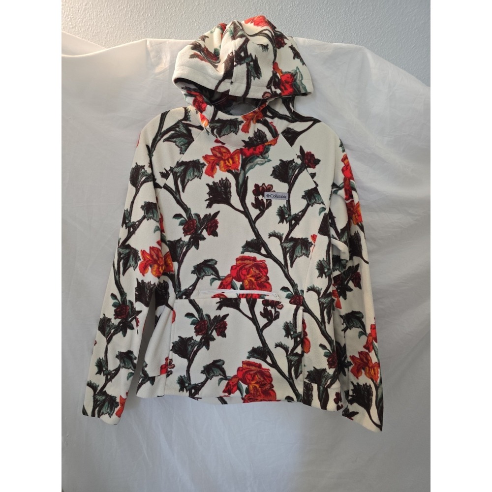 Columbia Ali Peak Hooded Fleece All-Over Floral Print Cowl Neck Sz M Boho-chic - Picture 2 of 13